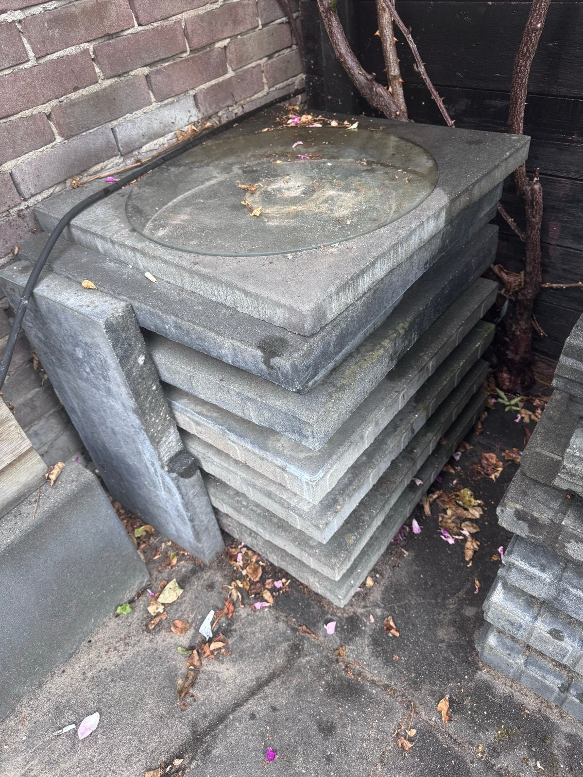Gratis terrastegels ophalen, Tuin en Terras, Tegels en Klinkers, Ophalen, Gebruikt, 5 tot 10 m², Beton