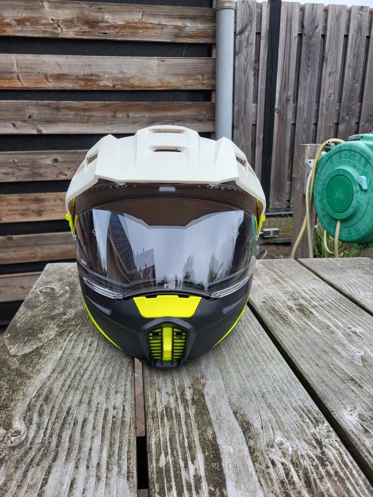 Schuberth Offroadhelm - Wit/Zwart/Geel, Motoren, Overige merken, Offroadhelm, Ophalen of Verzenden, L