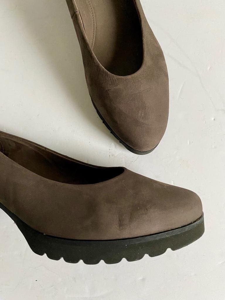 H941 Gabor maat: 38,5 pumps leren schoenen hak bruin leer, Pumps, Bruin, Gabor, Ophalen of Verzenden