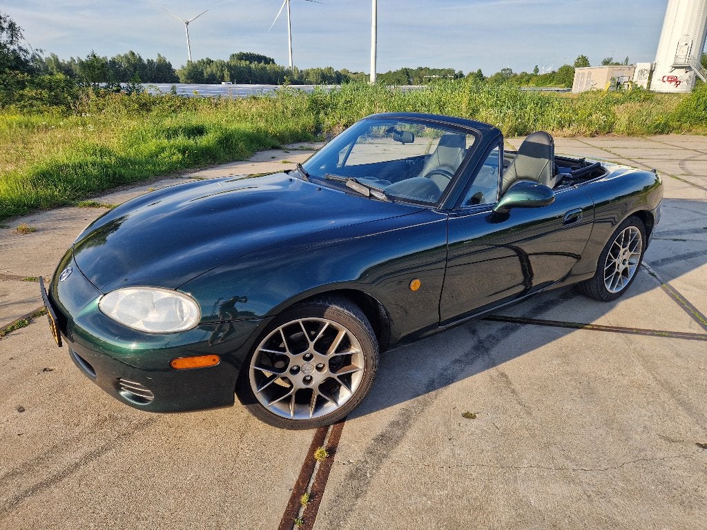 Mazda MX-5 1.6 I 2003 Groen, Auto's, Mazda, Achterwielaandrijving, 40 €/maand, Zwart, 4 cilinders