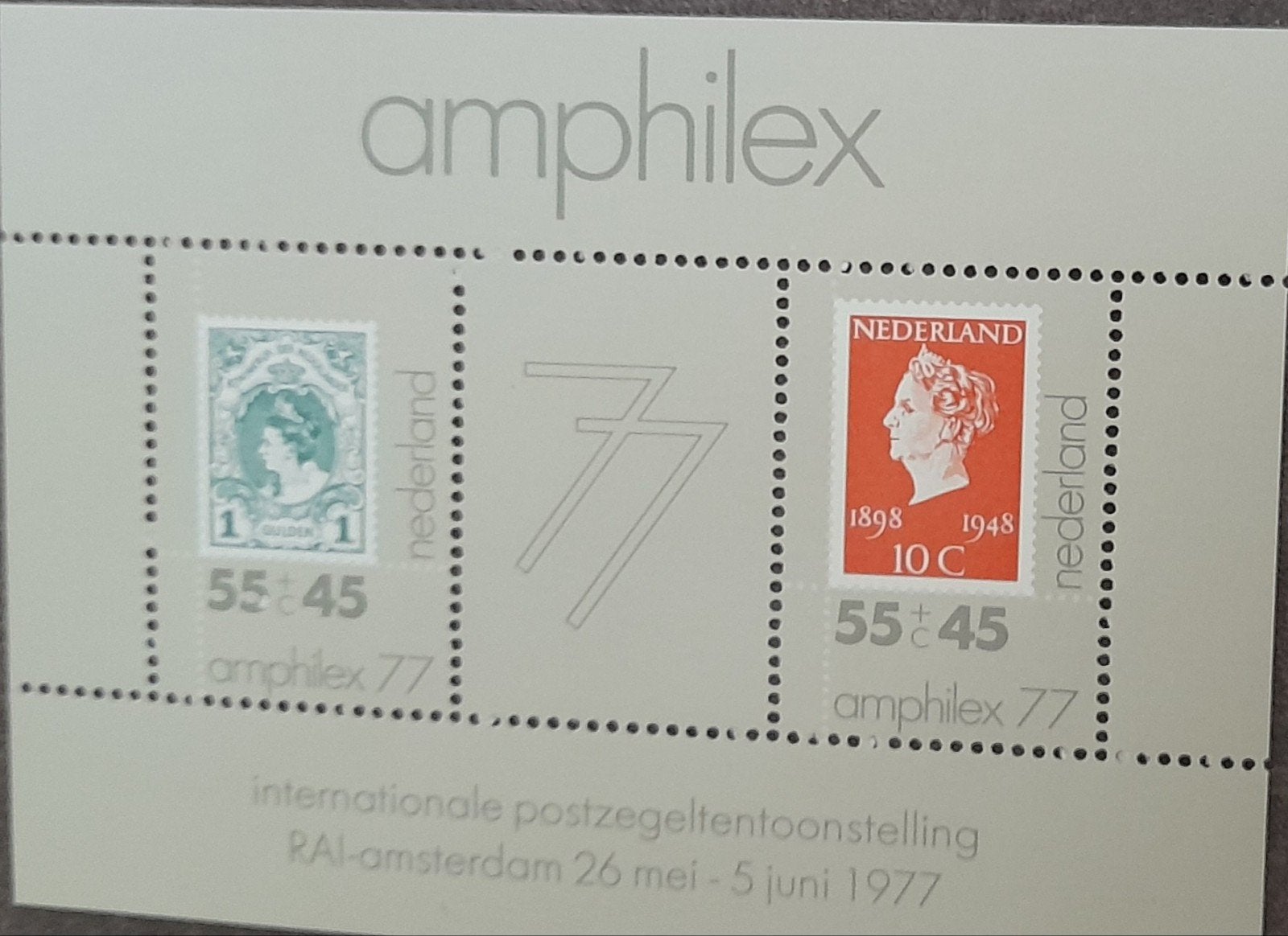 Amphilex 77 Internationale Postzegeltentoonstelling, Ophalen of Verzenden, Postfris