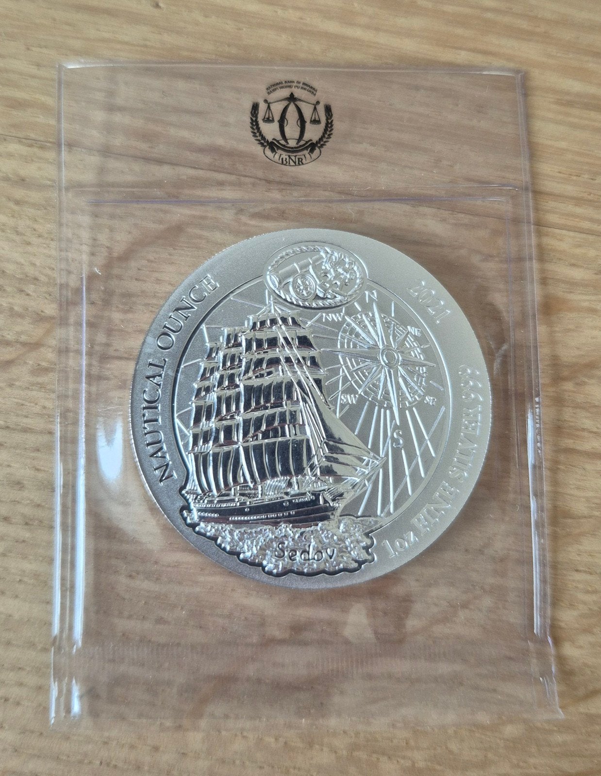 1 oz zilveren munt Rwanda Nautcal 'Sedov' 2021, Ophalen of Verzenden, Zilver