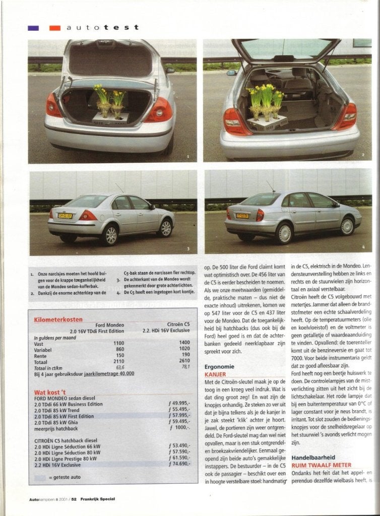 Autokampioen dubbeltest Citroen C5 en Ford Mondeo, Ophalen of Verzenden, Gelezen, Overige merken