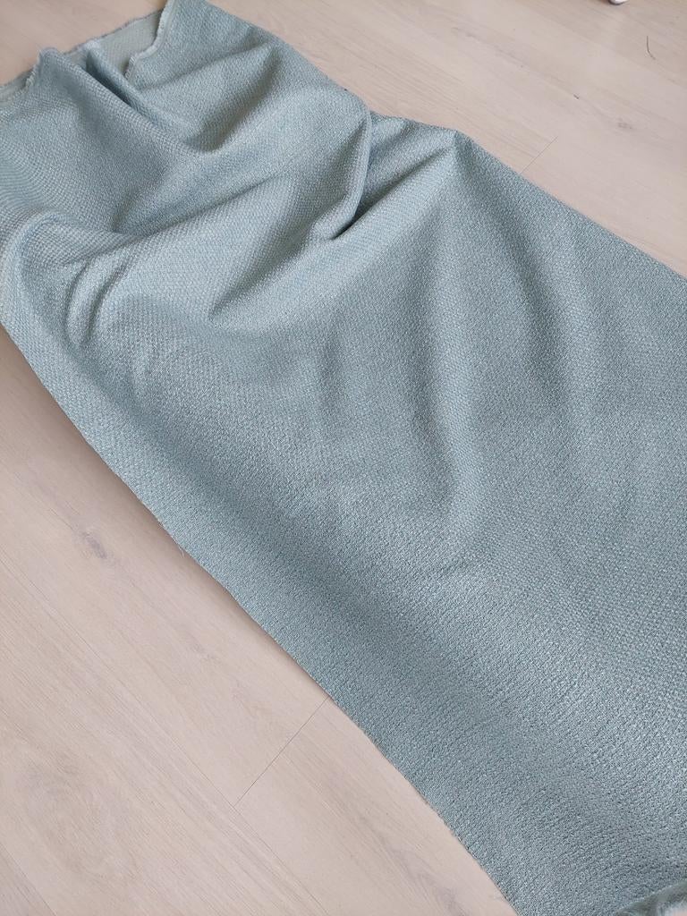 Saliegroene meubelstof 8.70m x 1.46m, Hobby en Vrije tijd, Stoffen en Lappen, 120 cm of meer, Ophalen of Verzenden, Polyester