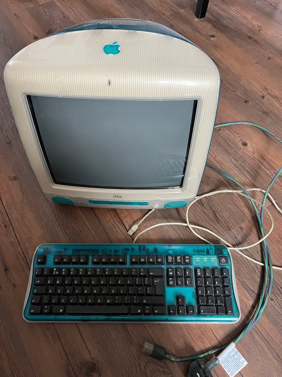 Vintage Apple iMac G3 (Bondi Blue) met toetsenbord, Computers en Software, Vintage Computers, Ophalen