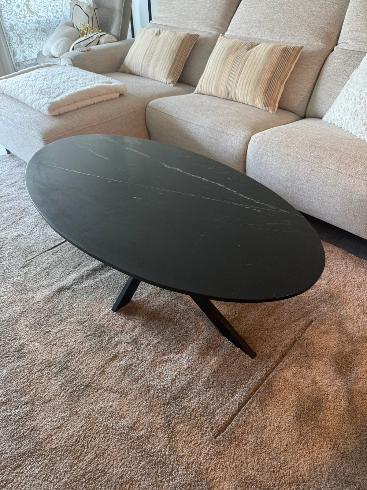 Marmer salontafel, Huis en Inrichting, Ophalen, 100 tot 150 cm, 50 tot 100 cm, Zo goed als nieuw