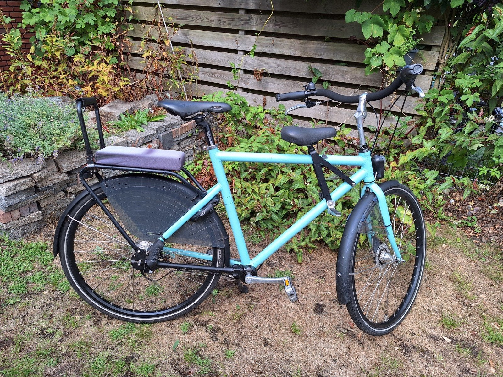 Herenfiets Brik Brut lichtgroen met zwart, Gebruikt, Versnellingen, 57 tot 61 cm, Trommelrem
