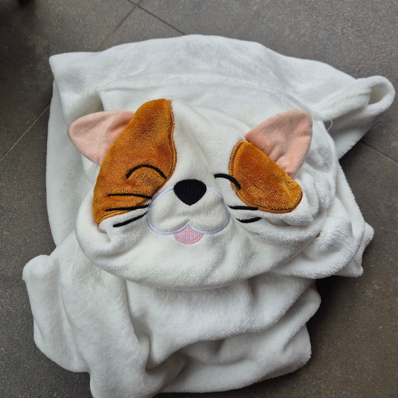 Hema Katten Snuggle Plaid / Capuchon Deken 130x150, Overige merken, Meerkleurig, Met print, Ophalen of Verzenden