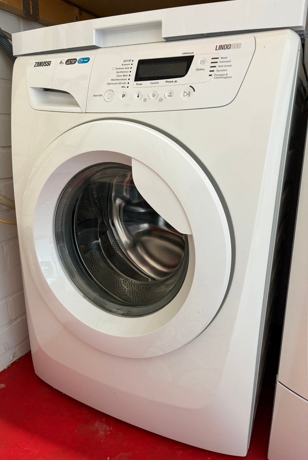 Zanussi Lindo 500 Wasmachine 8kg 1600 toeren, Witgoed en Apparatuur, Wasmachines, Gebruikt, Voorlader, 8 tot 10 kg, 85 tot 90 cm