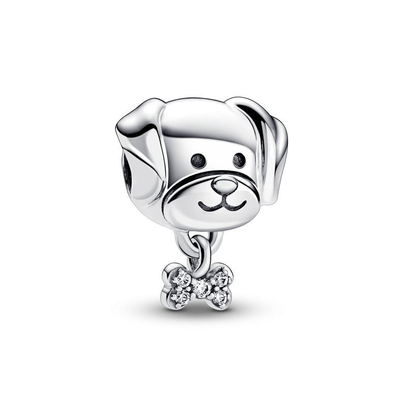 Pandora bedel Hondje met zirkonia strik - GRATIS verzending!, Pandora, Nieuw, Ophalen of Verzenden, 1 bedel