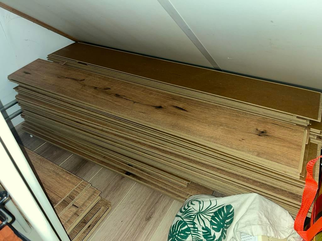 Ikea Tundra laminaat eiken, Gebruikt, Bruin, Ophalen of Verzenden, 25 tot 50 m²