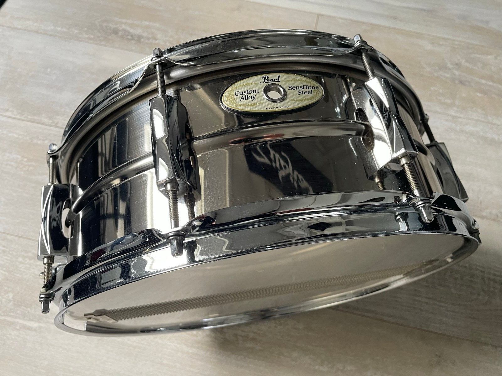 Pearl Sensitone Steel Snare Drum - Custom Alloy 14”x5”, Ophalen of Verzenden, Zo goed als nieuw, Drums of Percussie