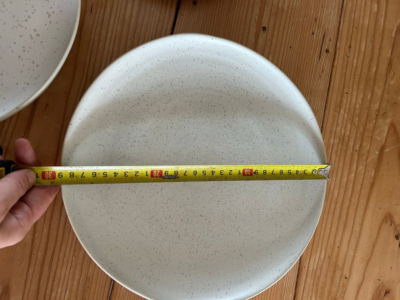 House Doctor borden, set van 4, lichtgrijs, 27 cm, Ophalen, Gebruikt, Overige merken, Keramiek