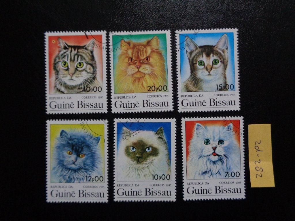 guine bissau - katten 1985 (zd-282), Ophalen of Verzenden, Overige landen, Gestempeld