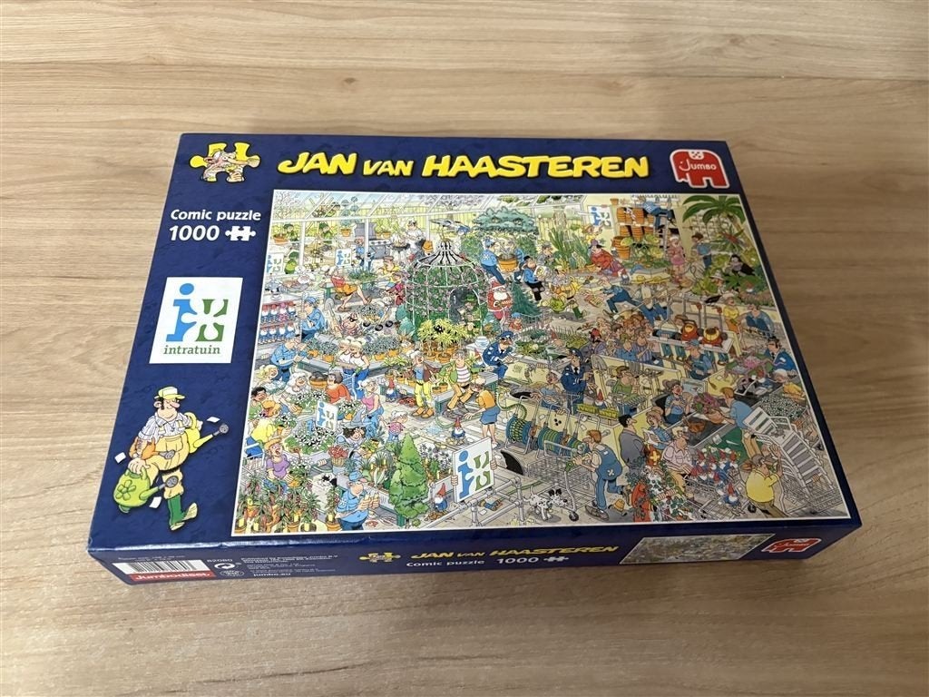 Jan van Haasteren - Intratuin - 1000 stuks - s6027, Verzenden, 500 t/m 1500 stukjes, Zo goed als nieuw