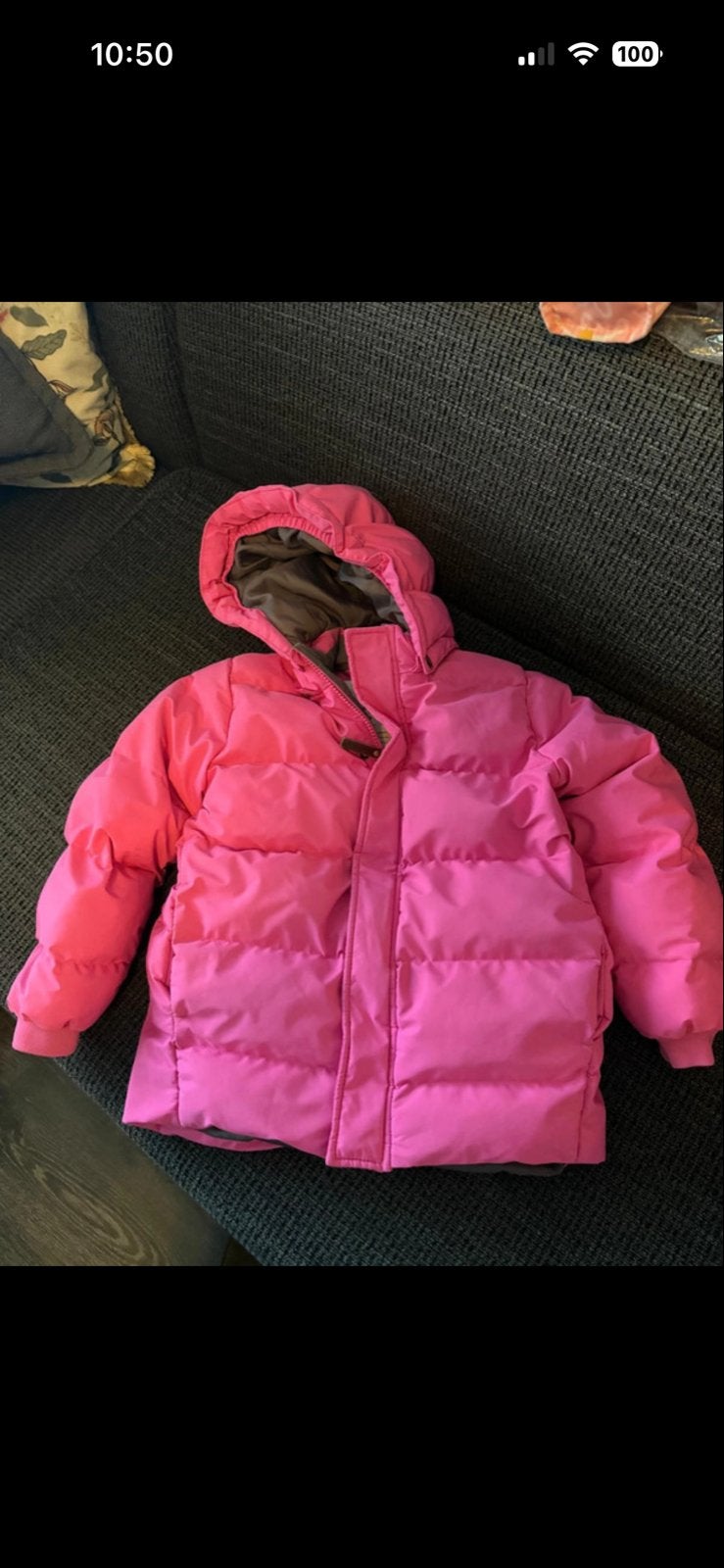 Roze winterjas voor meisjes van En Fant, maat 116 (6 jaar), Ophalen of Verzenden, Gebruikt, Meisje, Jas