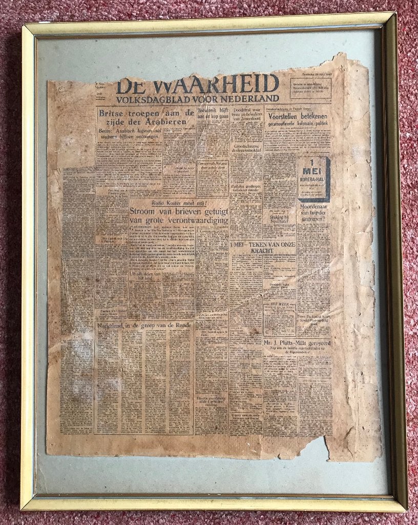 De Waarheid - Krant - pagina ingelijst - 29 april 1948, Ophalen of Verzenden, 1940 tot 1960, Nederland, Krant