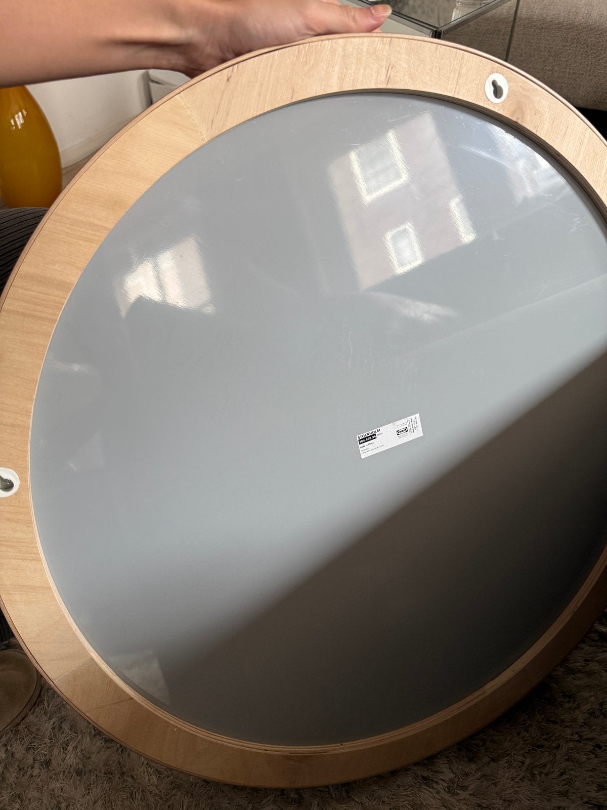 IKEA Stockholm spiegel 60 cm rond in goede staat, Ophalen, Rond, Zo goed als nieuw, Minder dan 100 cm