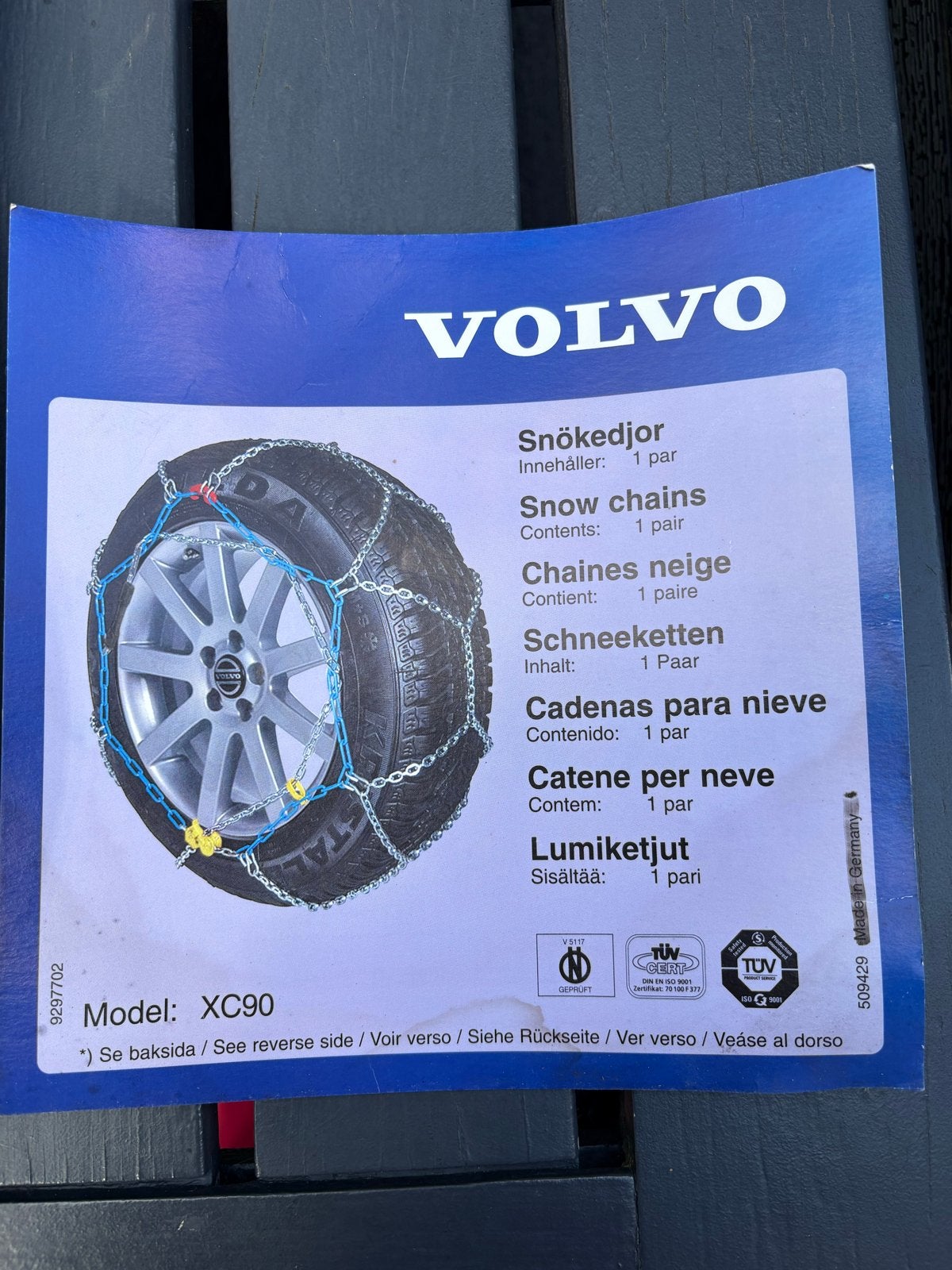 Volvo Sneeuwkettingen XC90 - Nieuw, Auto diversen, Sneeuwkettingen, Ophalen, Nieuw