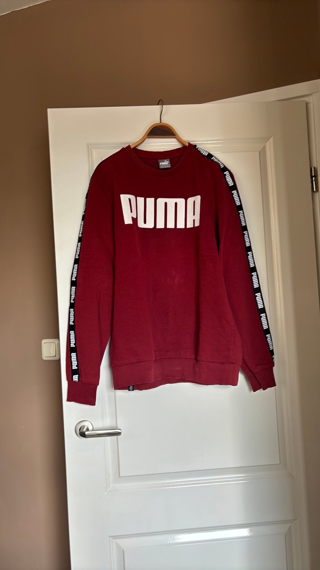 Bordeauxrode Puma trui, Ophalen, Gedragen, Maat 42/44 (L), Rood