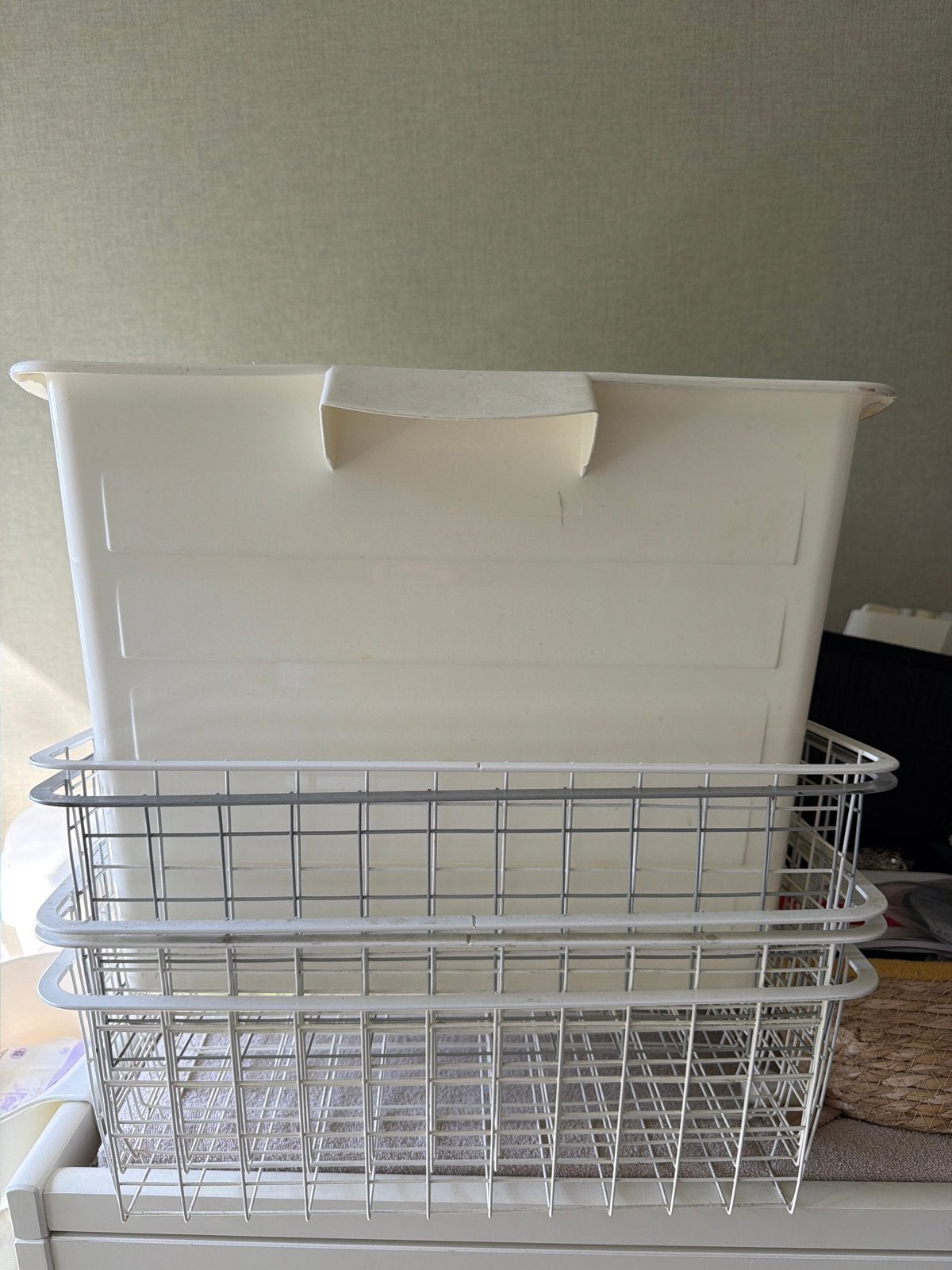 5x IKEA Antonius draad manden en bak, Ophalen, Gebruikt, Wit, Kunststof