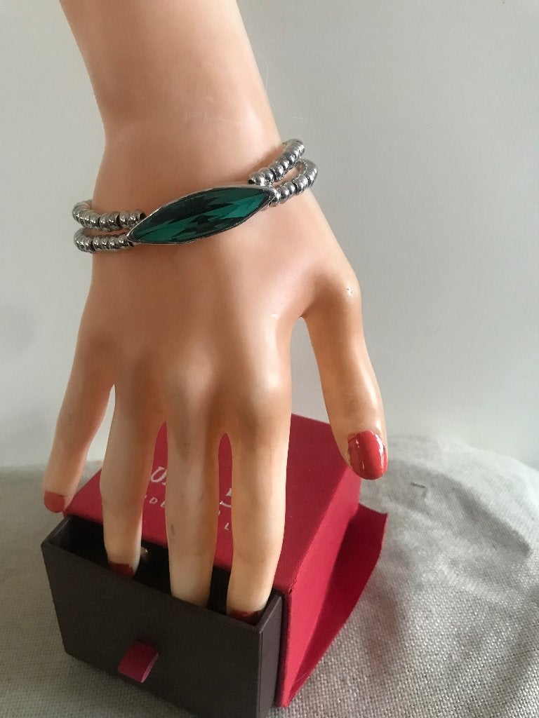 Zamak armband (119) groen, Met kristal, Overige materialen, Nieuw, Ophalen of Verzenden
