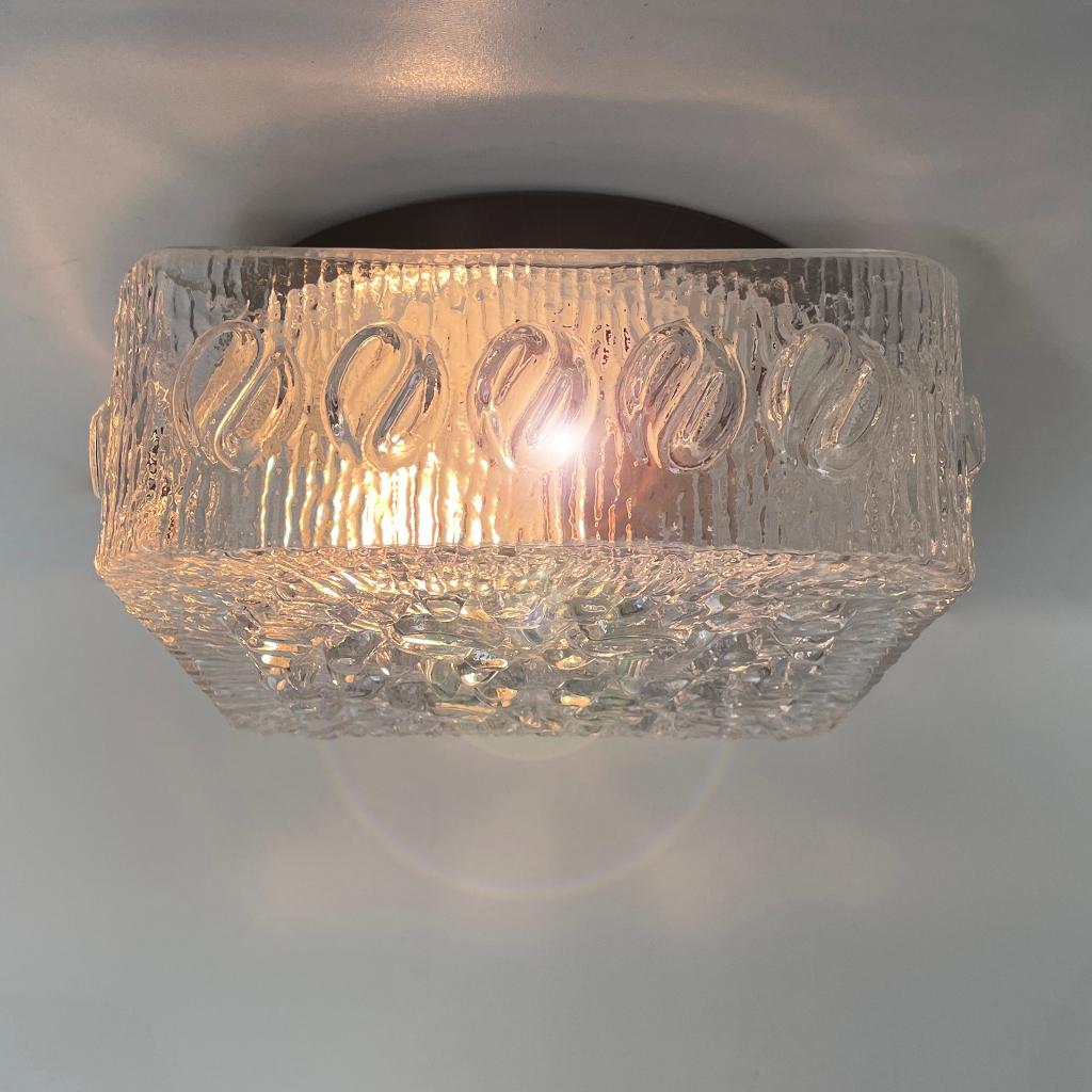 vintage plafond of wand LAMP Deens design glas MidCentury, Ophalen, Gebruikt, Glas, Vintage mid century deens scandinavisch retro design Hotel Chic