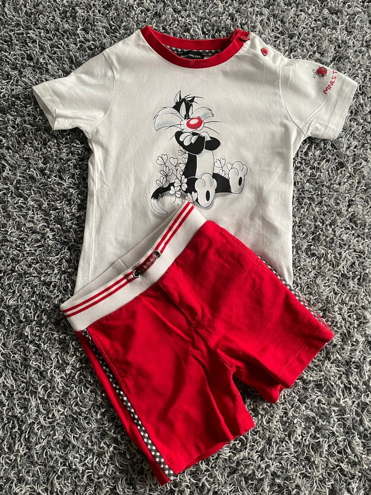 Monnalisa broekje 18 maanden met bijpassend shirt, Ophalen of Verzenden, Zo goed als nieuw, Jongetje, Setje