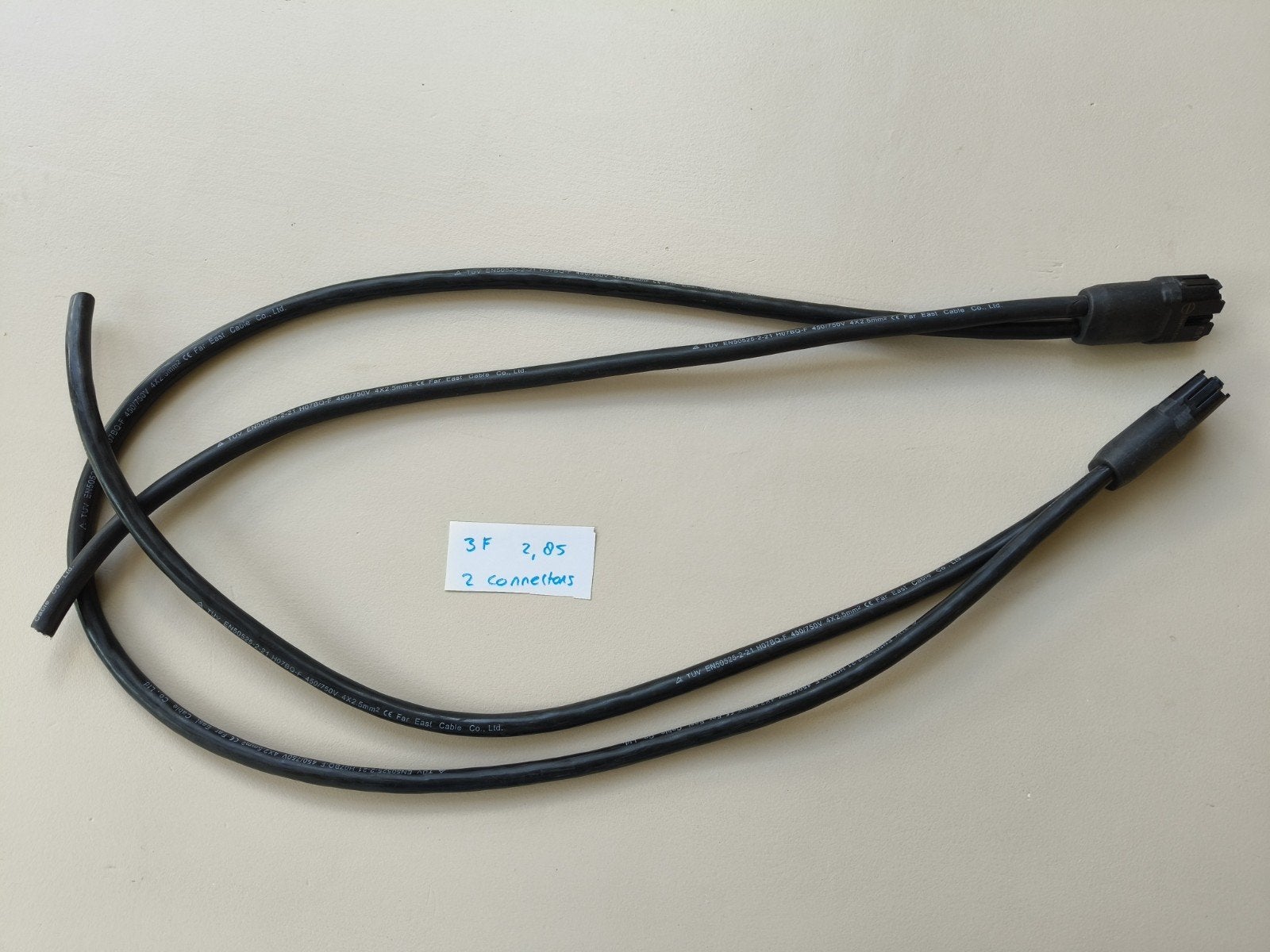 Enphase Q-kabel 3-fase, 2 connectoren, 2.85m, Ophalen of Verzenden, Nieuw, Enphase, Kabel of Snoer