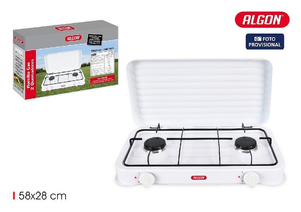 Algon Gaskooktoestel 2 Pits Camping met Hoes 58x28cm, Caravans en Kamperen, Kampeeraccessoires, Nieuw, Ophalen of Verzenden