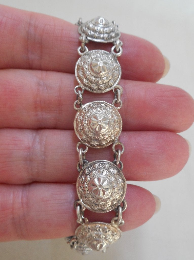 Zilveren antieke armband nr.1214, Verzenden, Zilver, Armband