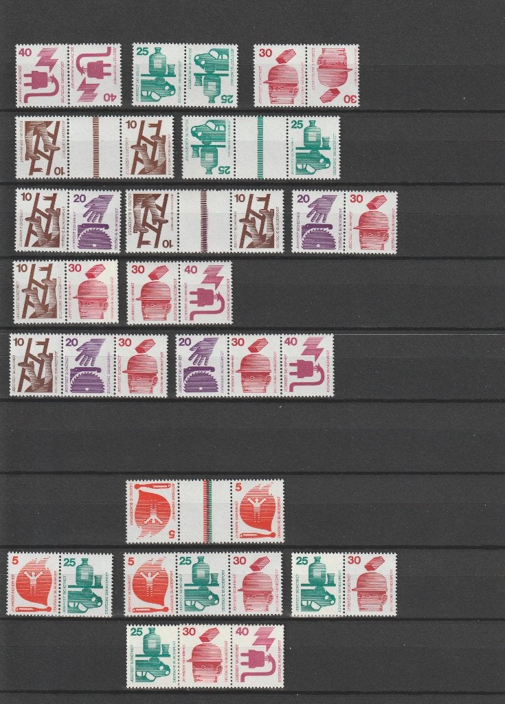 BRD. Diverse combinaties uit vellen en PZB. Postfris., Postzegels en Munten, Verzenden, BRD, Postfris