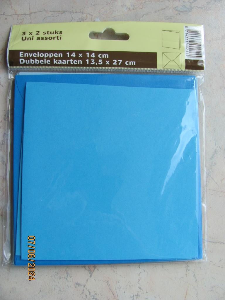 NIEUW gekleurde dubbele KAARTEN set vierkant ENVELOP papier, Diversen, Ophalen of Verzenden, Nieuw