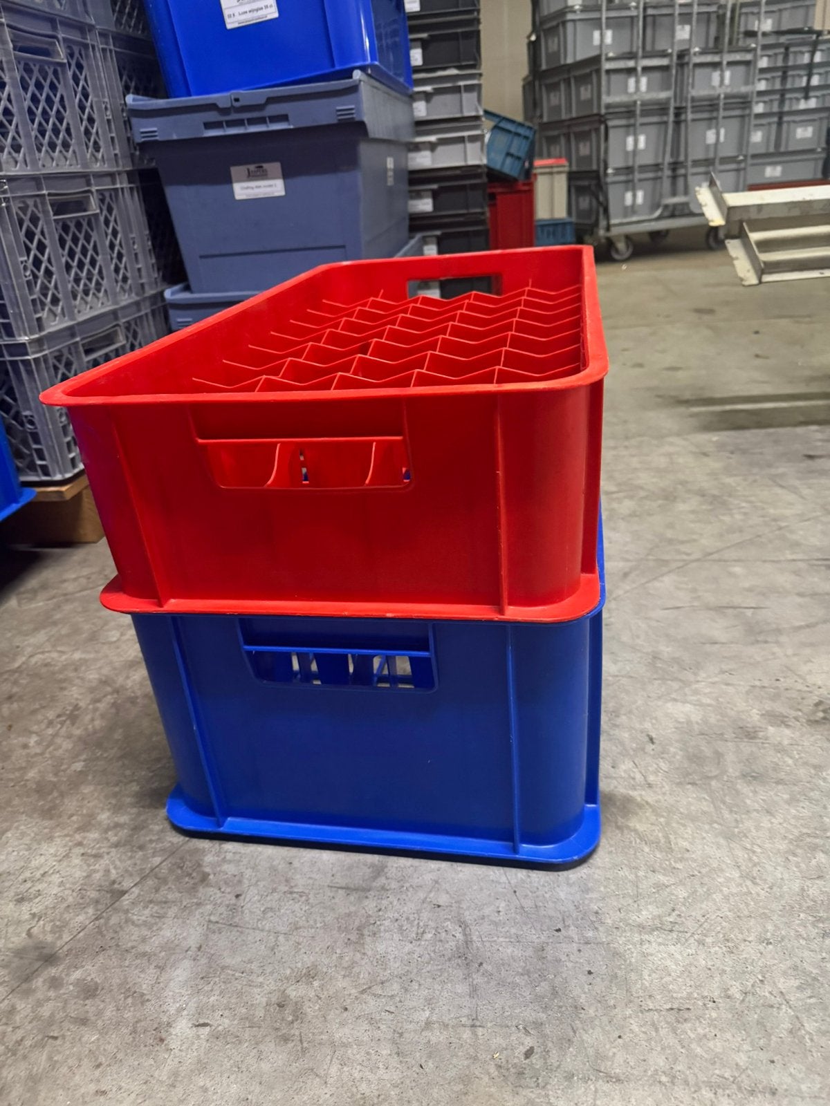 Glaskratten blauw en rood, Ophalen, 50 tot 75 cm, Minder dan 35 cm, Zo goed als nieuw