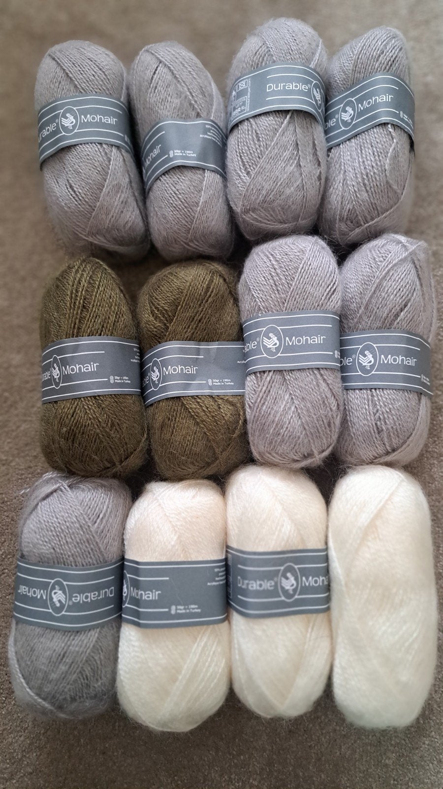 Durable Mohair garen - 12 bollen, Hobby en Vrije tijd, Breien en Haken, Ophalen of Verzenden, Nieuw, Breien of Haken, Wol of Garen