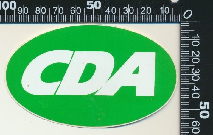 Sticker: CDA (Ovaal), Ophalen of Verzenden, Zo goed als nieuw, Bedrijf of Vereniging