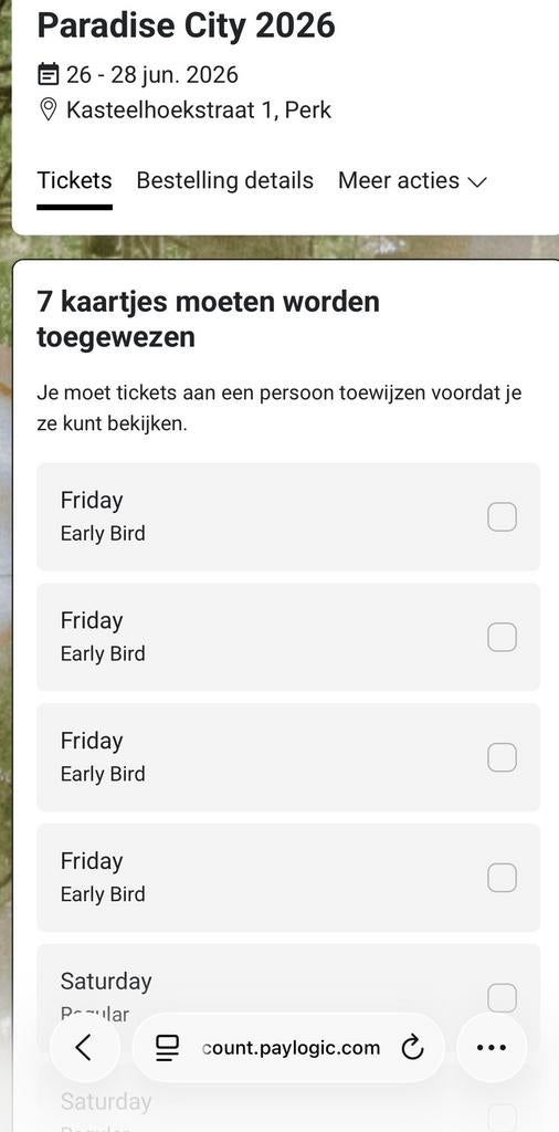 Paradise City Vrijdagtickets (2x), Eén persoon