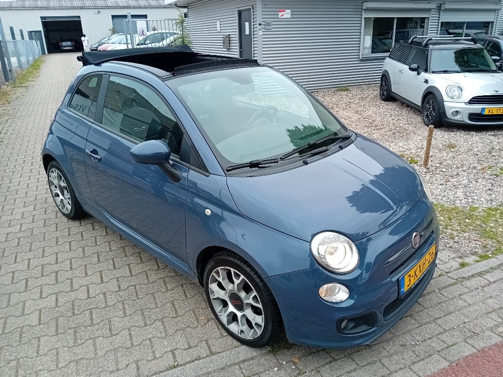 Fiat 500C S 0.9 85pk Turbo Twinair 2013 Blauw NETTE AUTO!!, Cabriolet, Bedrijf, Handgeschakeld, Euro 4