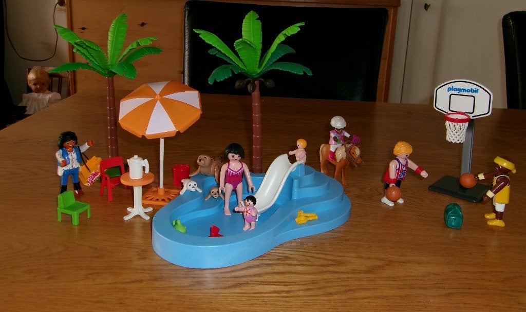 Playmobil Zwembad + extra Playmobil, Gebruikt, Complete set, Overige typen, Ophalen of Verzenden