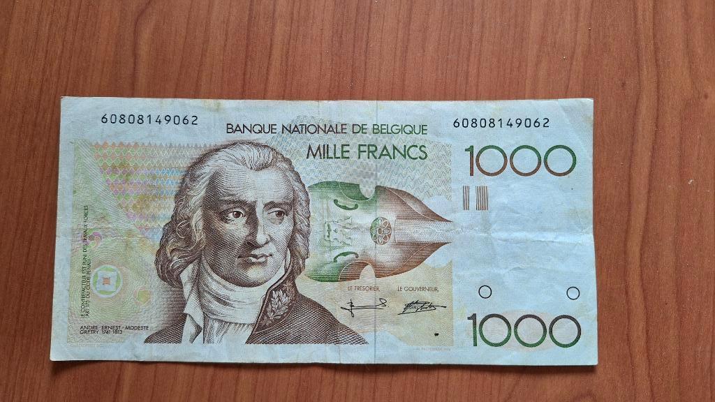 Bankbiljet 1000 Belgische frank, Ophalen of Verzenden