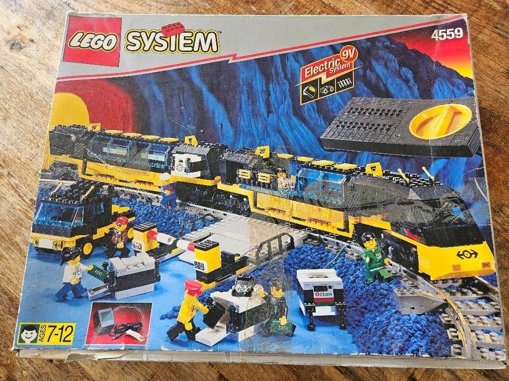 LEGO System 4559 Cargo Railway (1996) met doos + extra rails, Gebruikt, Overige thema's, Lego, Overige typen
