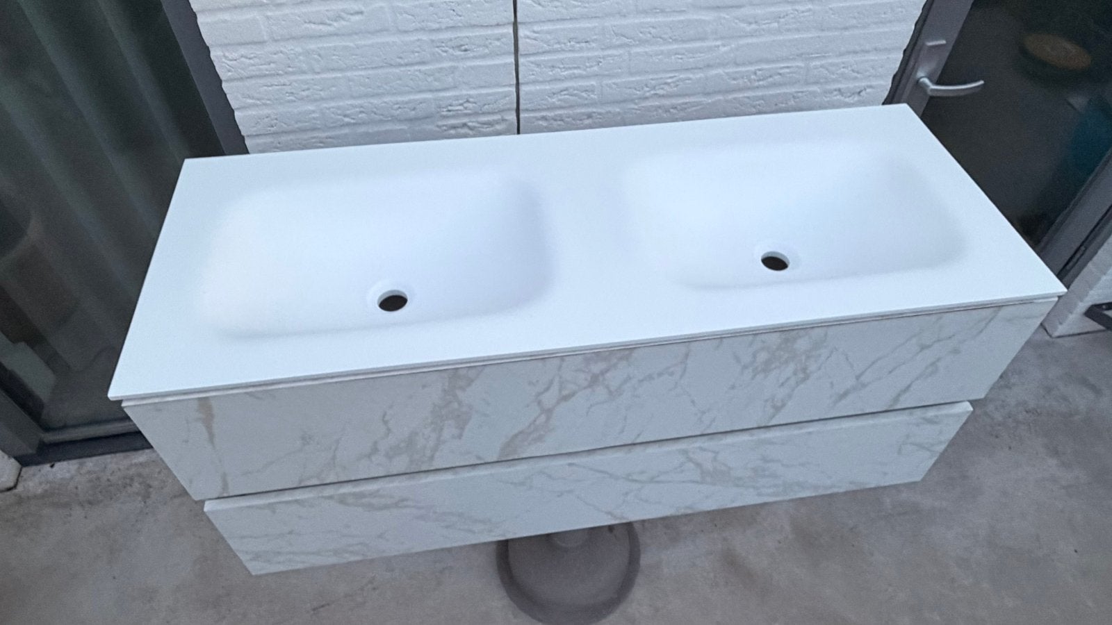 Mondiaz Vica 120cm badmeubel, Ophalen, Nieuw, Glas, Wastafel