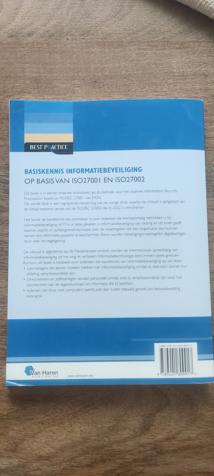 Basiskennis Informatiebeveiliging HBO LOI, Beta, Gelezen, Jule Hintzbergen, Kees Hintzbergen, Hans Baars, HBO