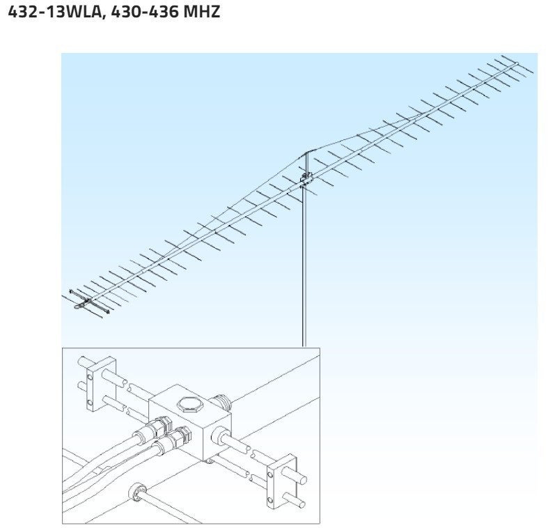 4 stuks M2 432-13WLA yagi + power splitter (voor DX / EME), Telecommunicatie, Ophalen, Zo goed als nieuw, Antenne