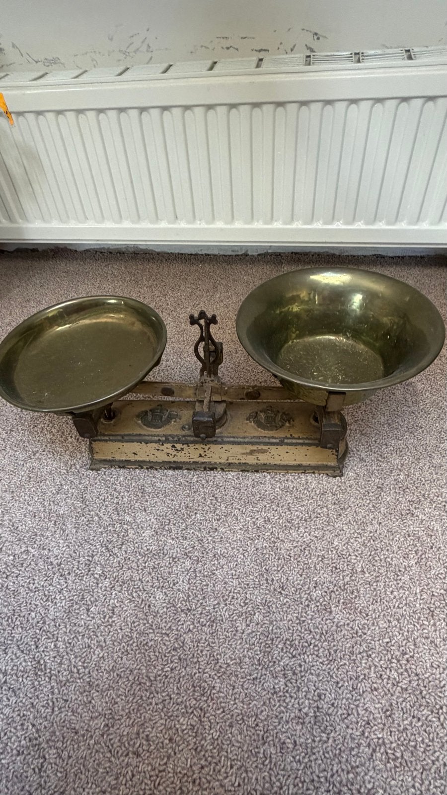 Antieke Balansweegschaal met Messing Schalen, Antiek en Kunst, Ophalen of Verzenden