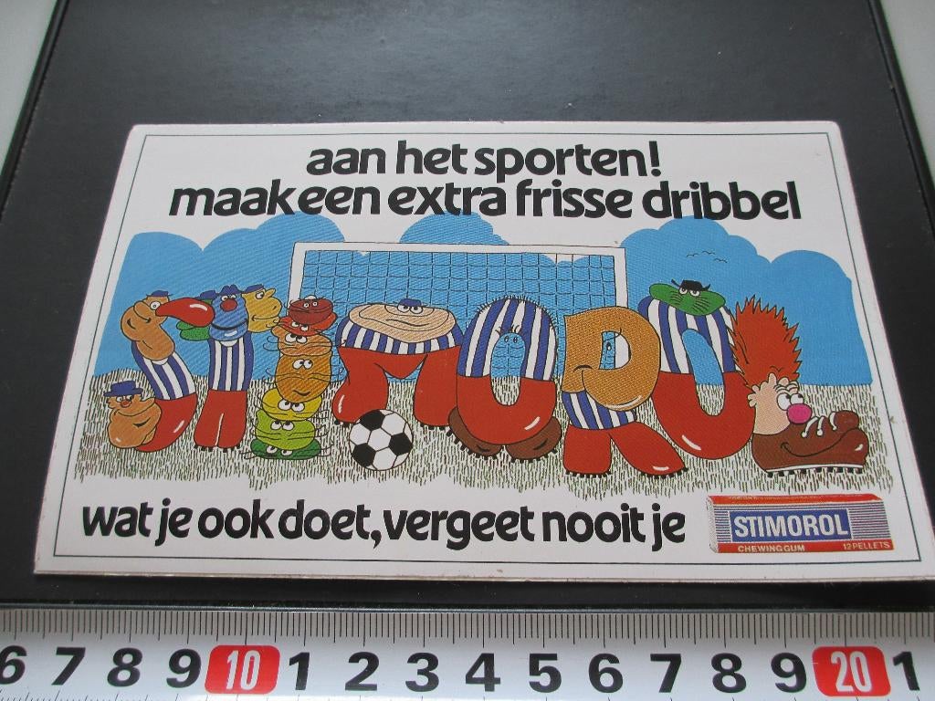 sticker kauwgom stimorol aan het sporten strip *, Verzamelen, Stickers, Zo goed als nieuw, Ophalen