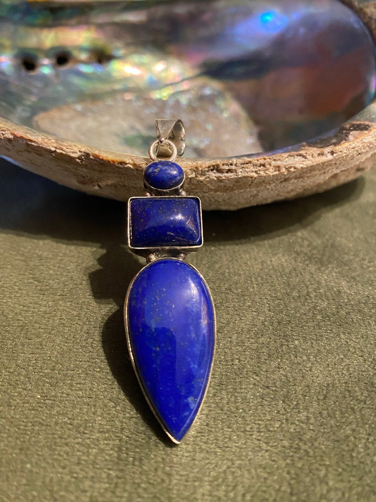 925 Zilveren Hanger met Lapis Lazuli Edelsteen, Overige voorstellingen, Blauw, Nieuw, Ophalen of Verzenden