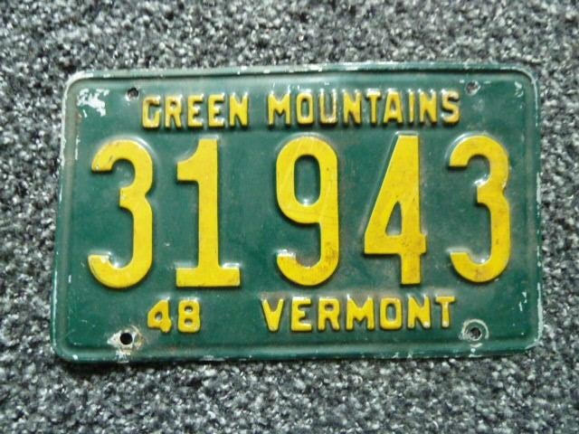 Kentekenplaat licenseplate Vermont Green Mountains 1948 USA, Verzenden, Gebruikt, Auto's