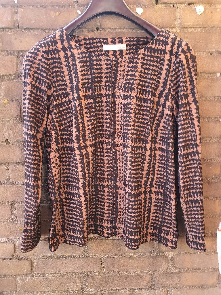 Studio Anneloes top L travelstof print, Ophalen of Verzenden, Zo goed als nieuw, Zwart, Korte mouw