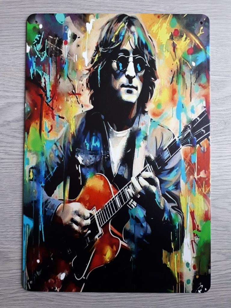 John Lennon 20x30 cm Metalen Reclamebord, Ophalen of Verzenden, Nieuw, Poster, Artwork of Schilderij